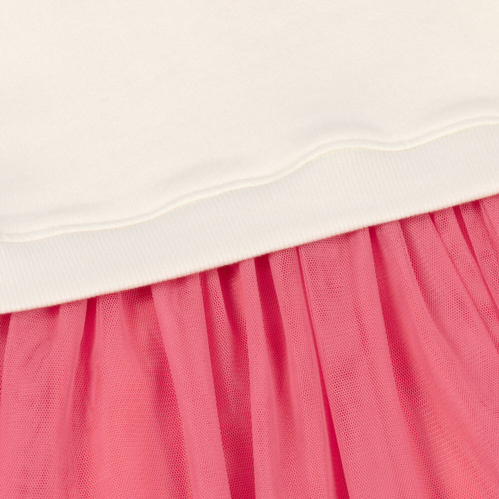 Joyday-Girls Pink & Ivory Jersey & Tulle Dress | Childrensalon Outlet