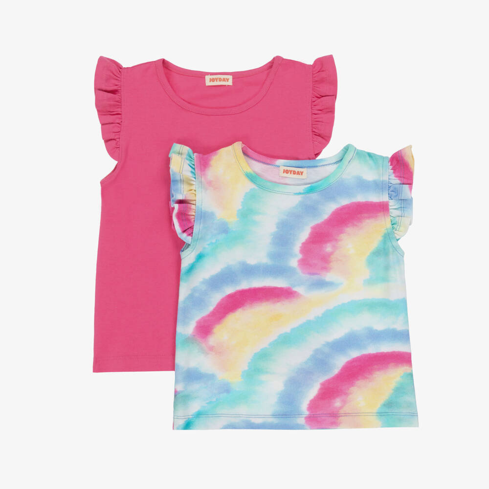 Joyday-Розовые топы с радужными оборками для девочек | Childrensalon Outlet