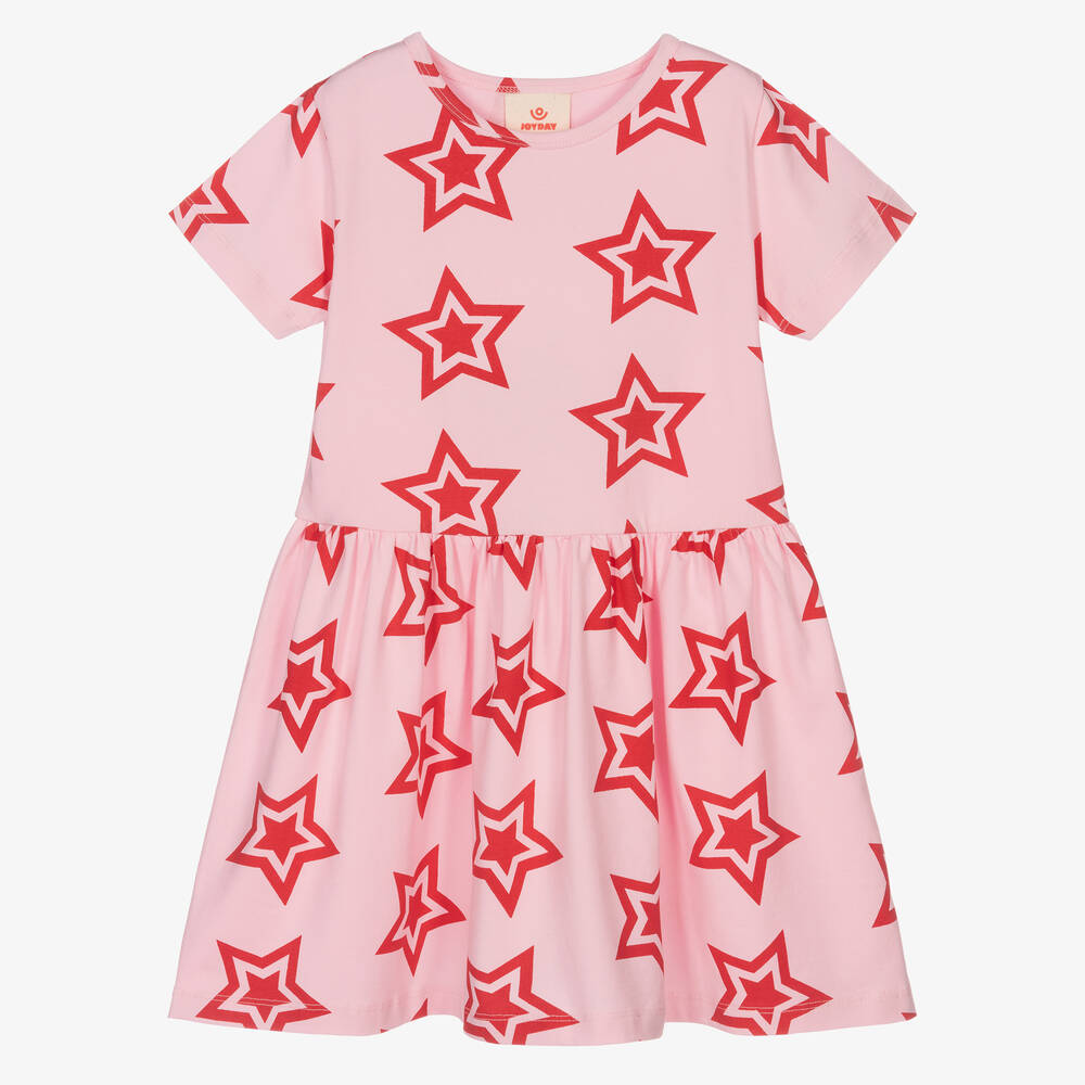 Joyday - Girls Pink Star Cotton Dress | Childrensalon