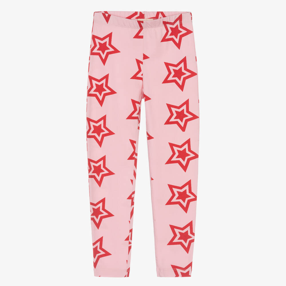 Joyday - Girls Pink Star Cotton Leggings | Childrensalon