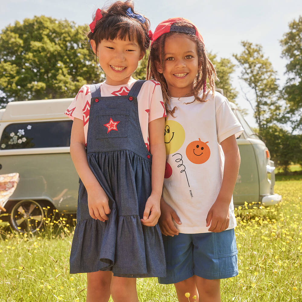 Joyday-Girls Pink Star Cotton T-Shirt | Childrensalon Outlet