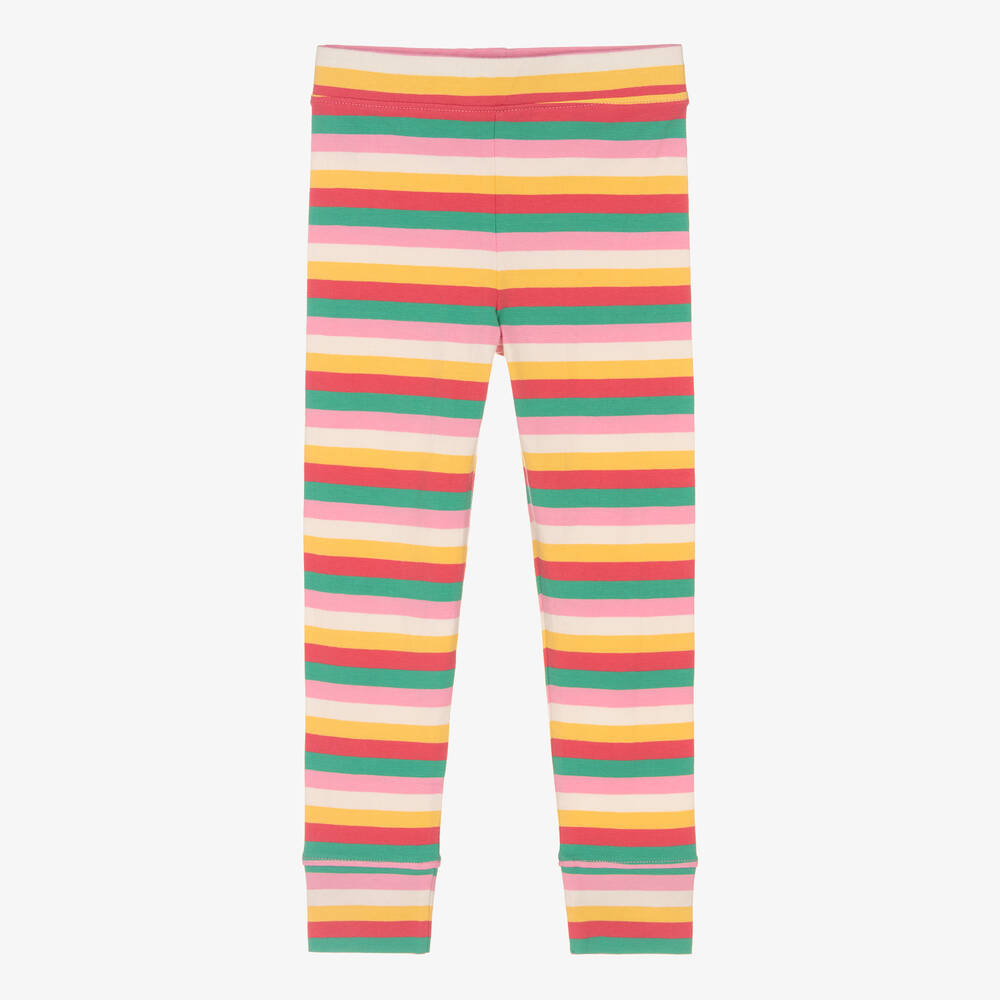 Joyday - Girls Pink Striped Cotton Leggings | Childrensalon