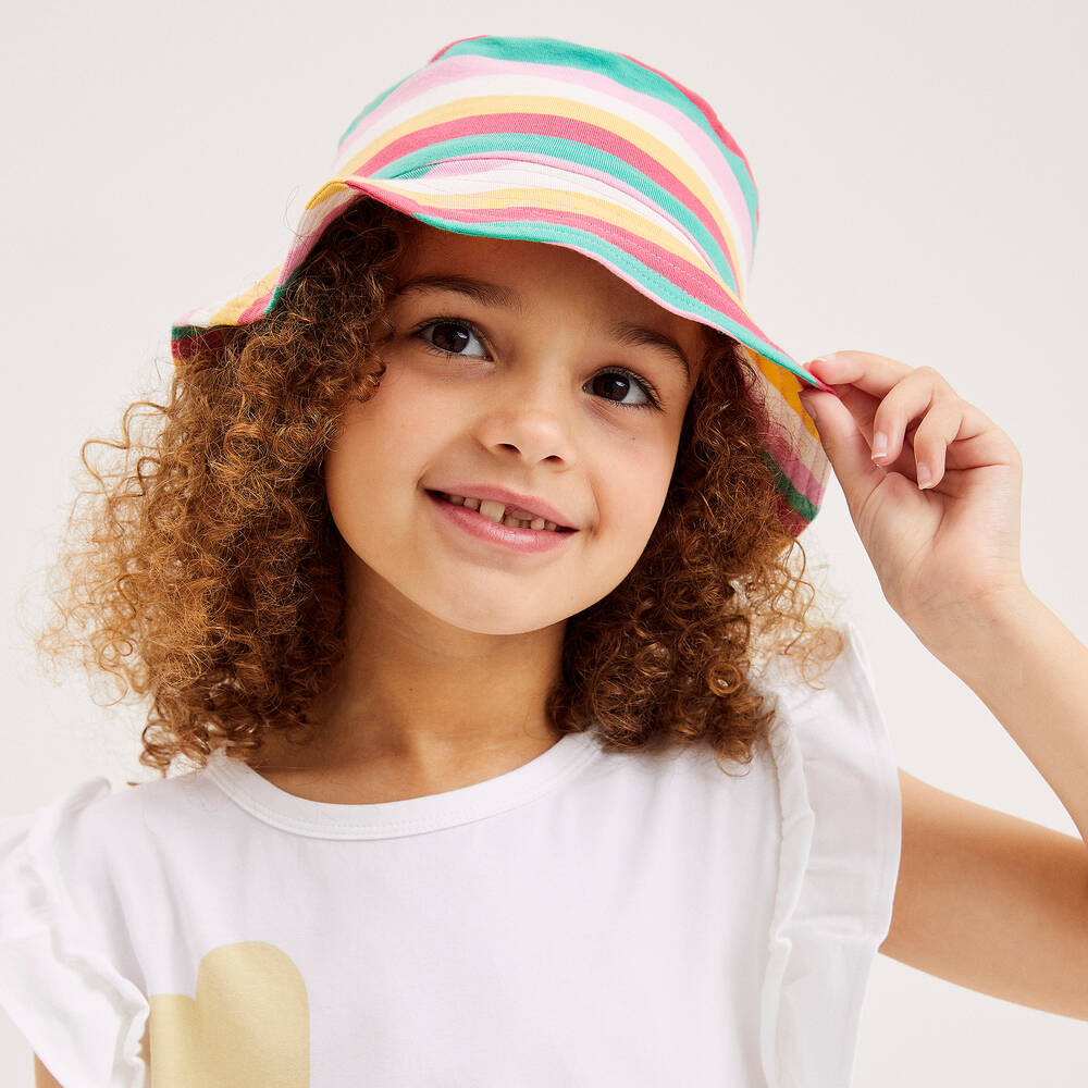 Joyday-Girls Pink Striped Cotton Shorts Set | Childrensalon Outlet