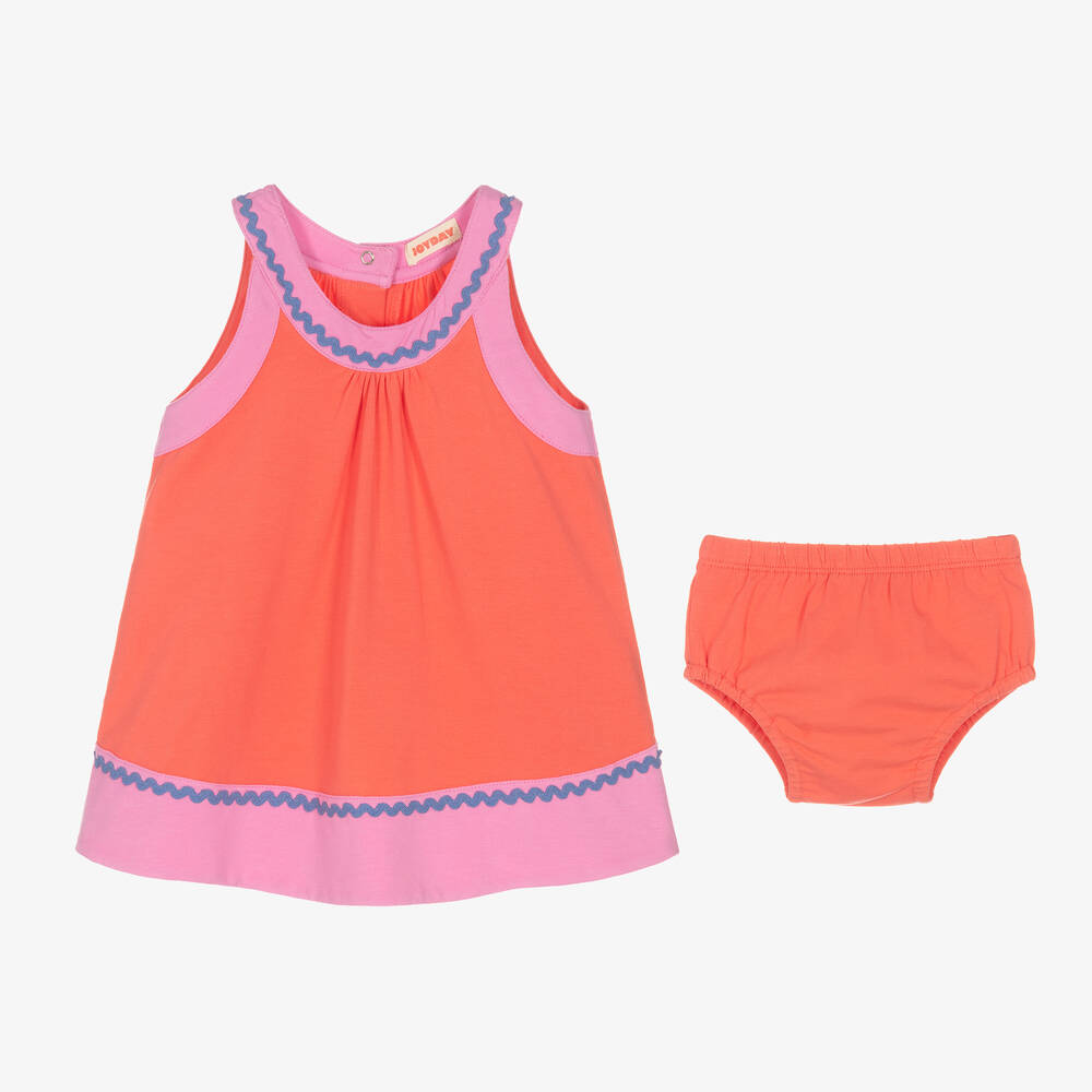 Joyday-Красное хлопковое платье с тесьмой-зигзагом | Childrensalon Outlet