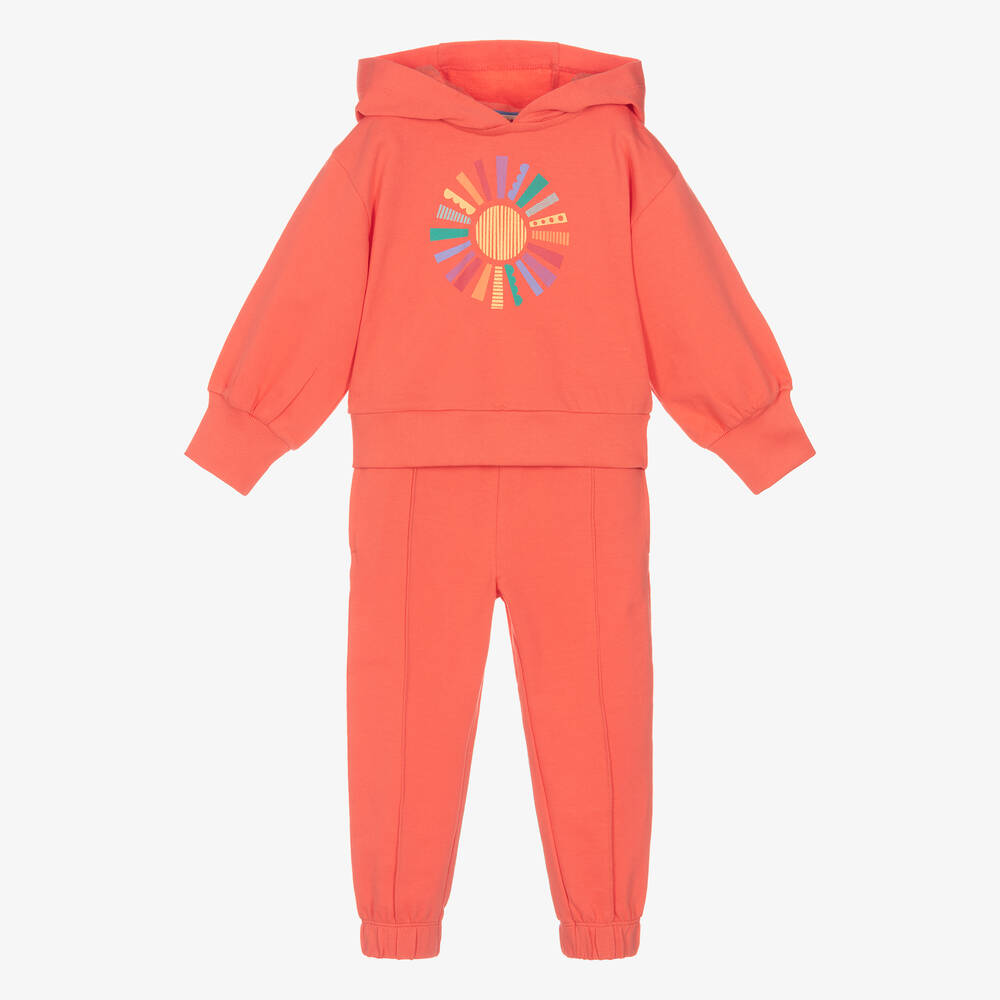 Joyday-Girls Red Cotton Sunshine Tracksuit | Childrensalon Outlet