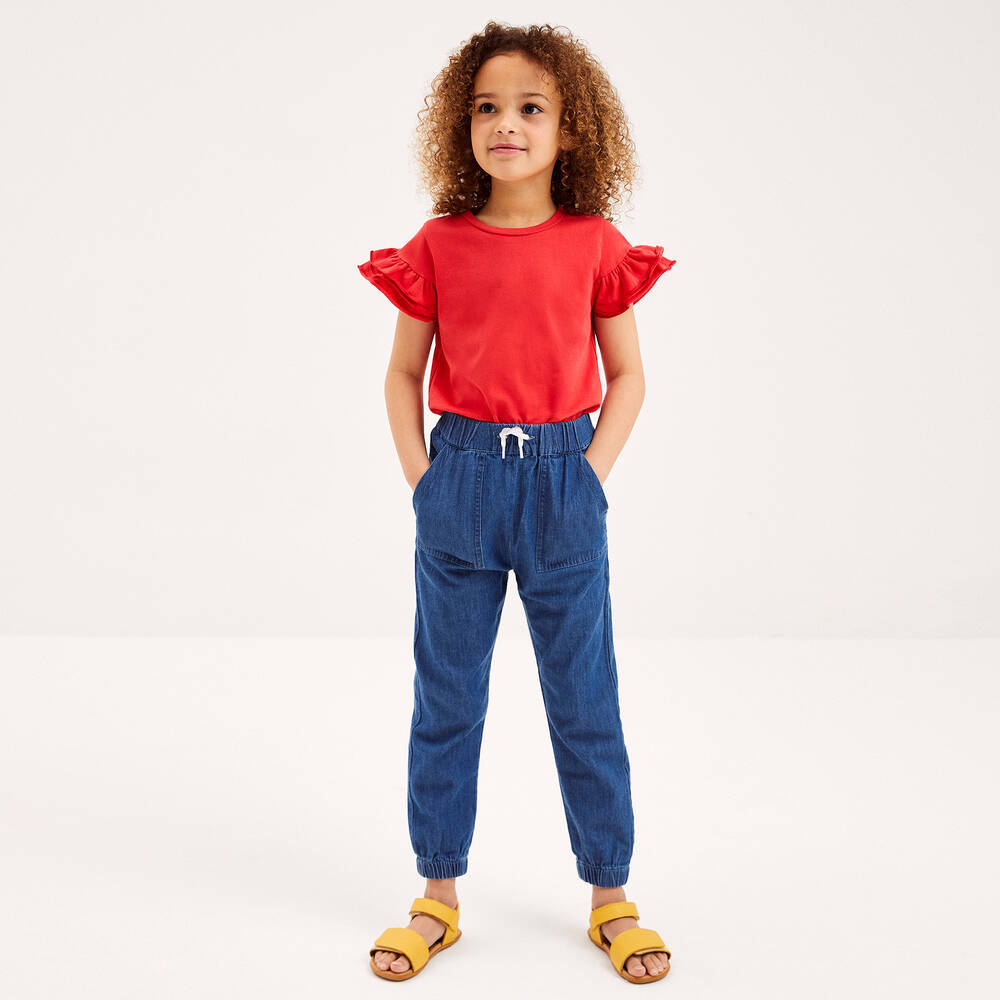 Joyday-Красная хлопковая футболка для девочек | Childrensalon Outlet