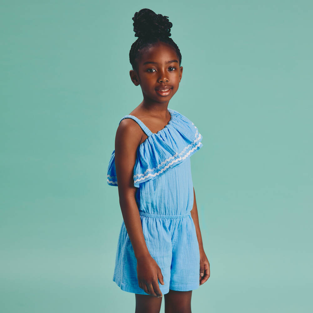 Joyday-Голубой комбинезон с оборками для девочек | Childrensalon Outlet