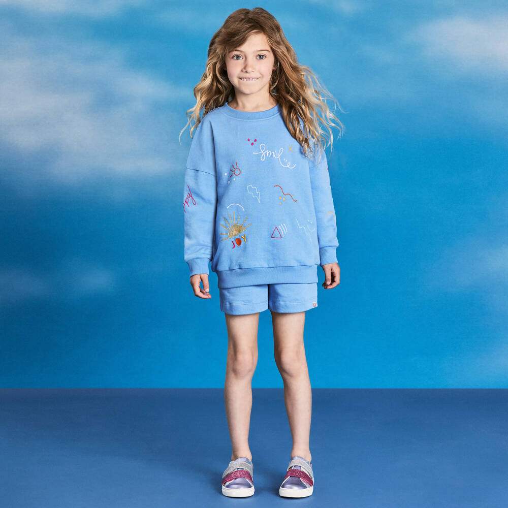 Joyday-Girls Sunshine Blue Cotton Outfit | Childrensalon Outlet