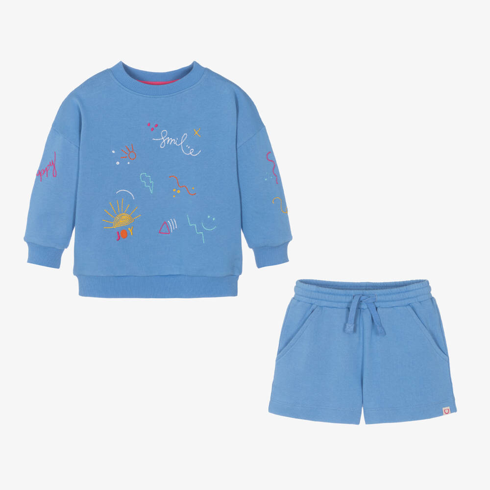 Joyday-Girls Sunshine Blue Cotton Outfit | Childrensalon Outlet
