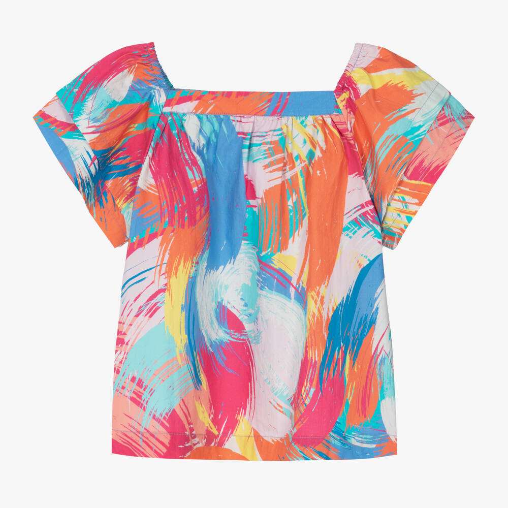 Joyday-Girls Vibrant Brushstroke Cotton Top | Childrensalon Outlet