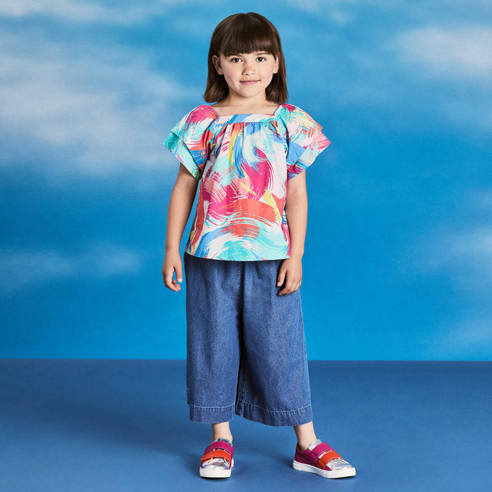 Joyday-Girls Vibrant Brushstroke Cotton Top | Childrensalon Outlet