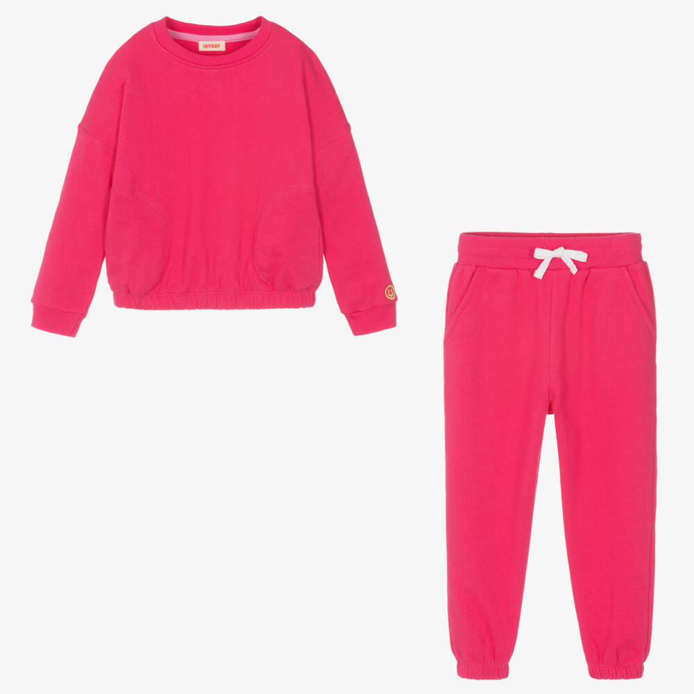 Joyday-Розовый спортивный костюм из хлопкового джерси | Childrensalon Outlet