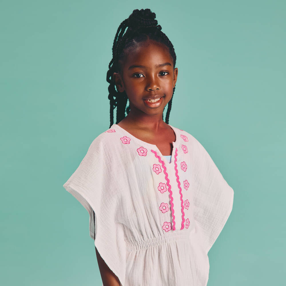 Joyday-Girls White Cotton Beach Cover-Up | Childrensalon Outlet