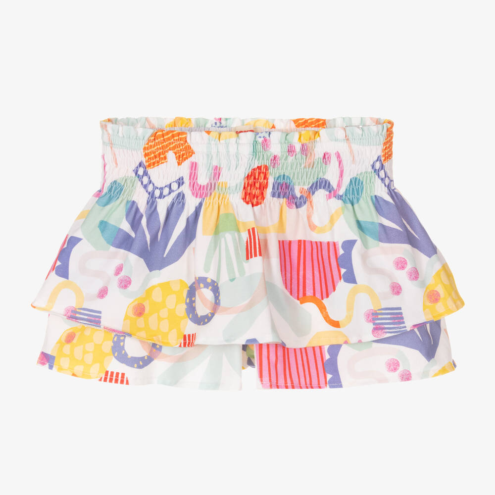 Joyday - Baumwoll-Skort in Weiß und Rosa | Childrensalon