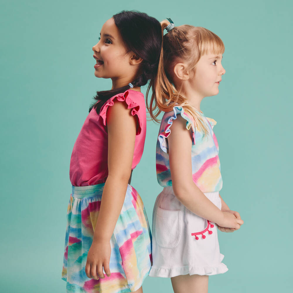Joyday-Шорты из белого махрового полотна с помпонами для девочек | Childrensalon Outlet