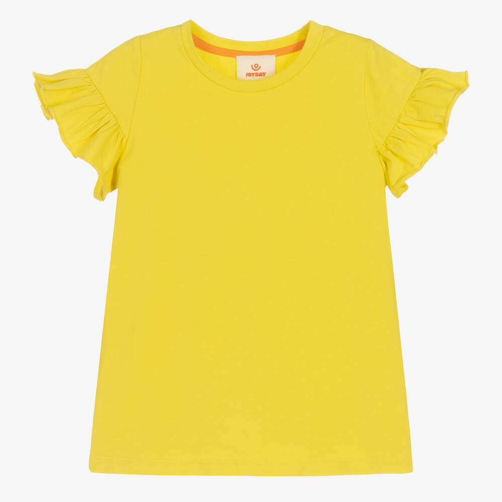 Joyday - Girls Yellow Cotton T-Shirt | Childrensalon