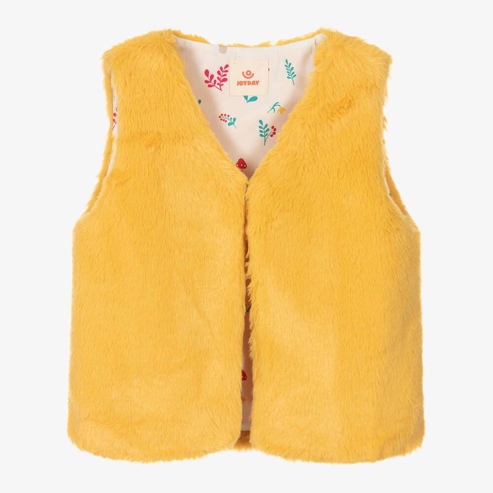 Joyday - Gilet jaune fausse fourrure fille | Childrensalon