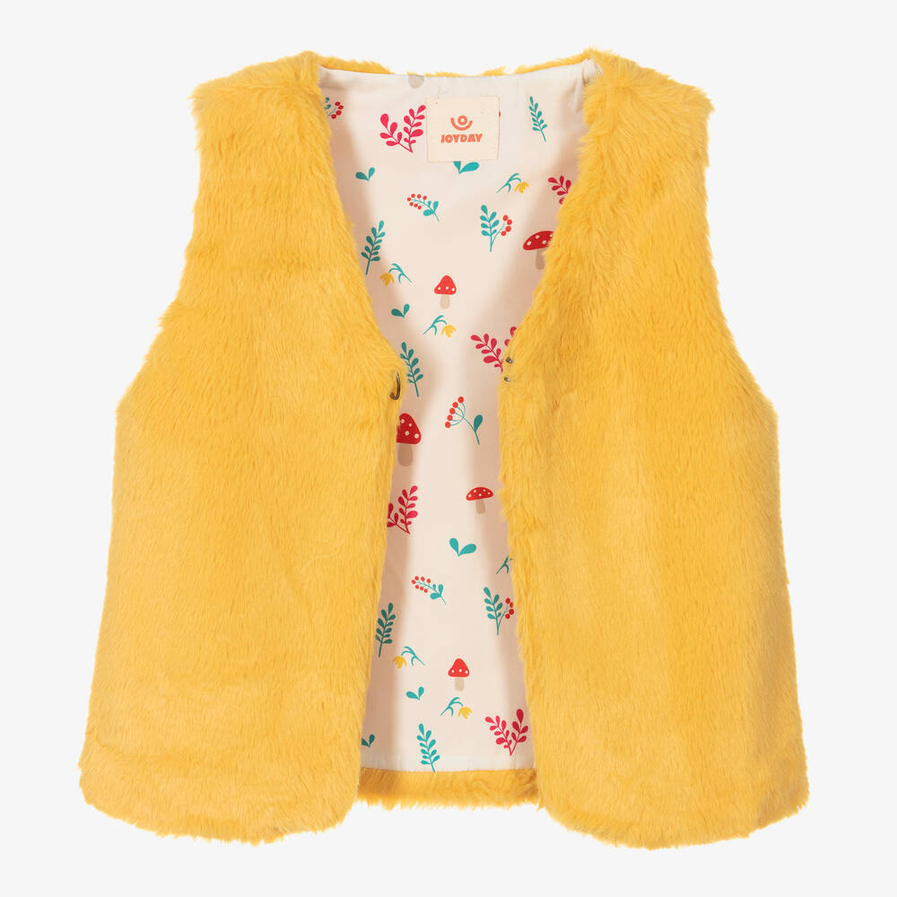 جويداي-جيليه فرو صناعي لون أصفر للبنات | Childrensalon Outlet