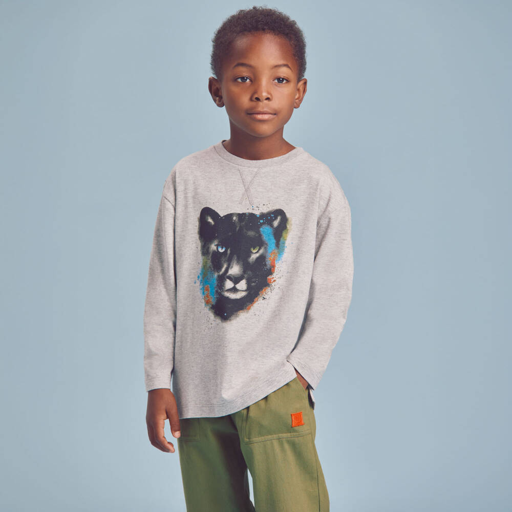 Joyday-Grey Panther Top | Childrensalon Outlet
