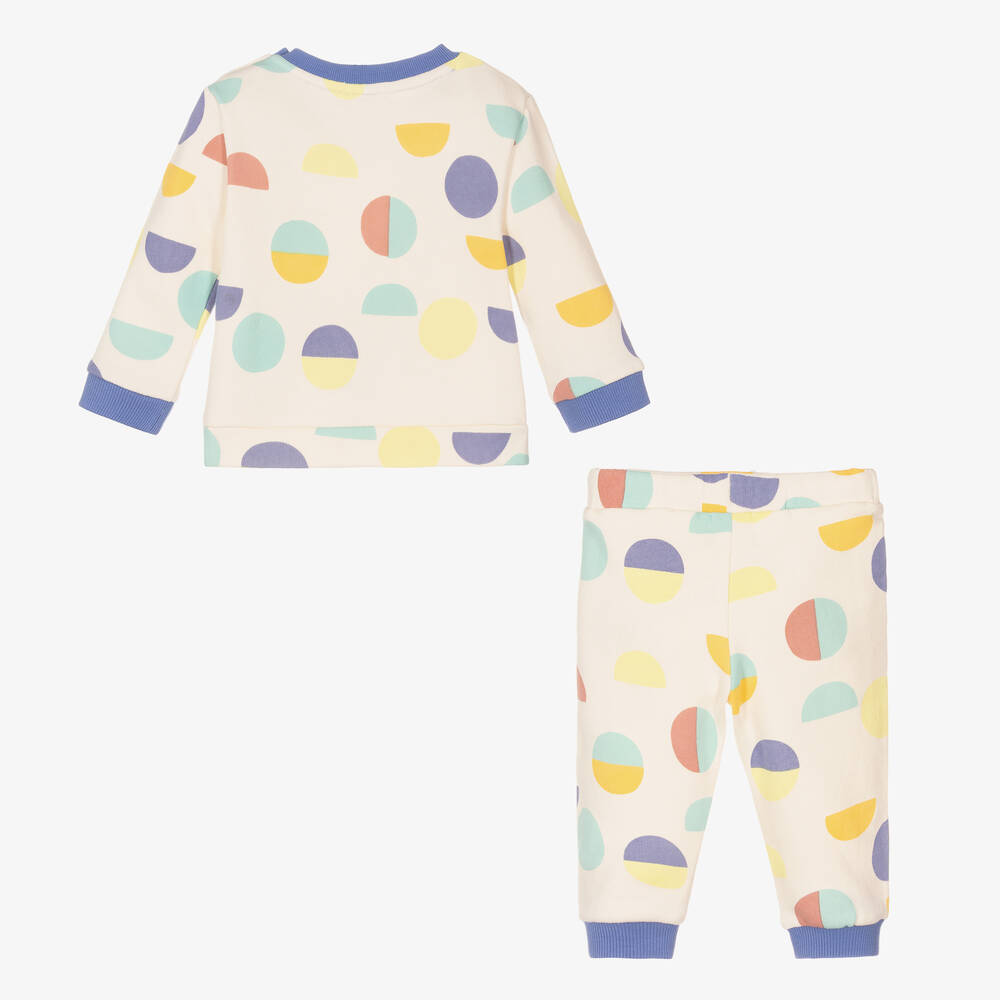 Joyday-Кремово-голубой спортивный костюм из хлопка с кругами | Childrensalon Outlet