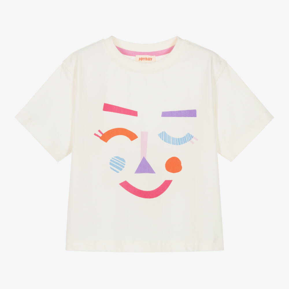 Joyday-Кремовая веселая хлопковая футболка для девочек | Childrensalon Outlet