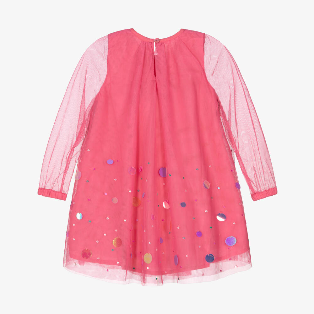 Joyday-Pink Sequin Tulle Dress | Childrensalon Outlet