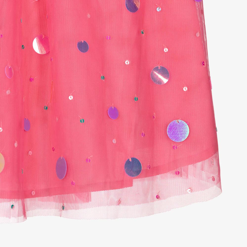 Joyday-Pink Sequin Tulle Dress | Childrensalon Outlet