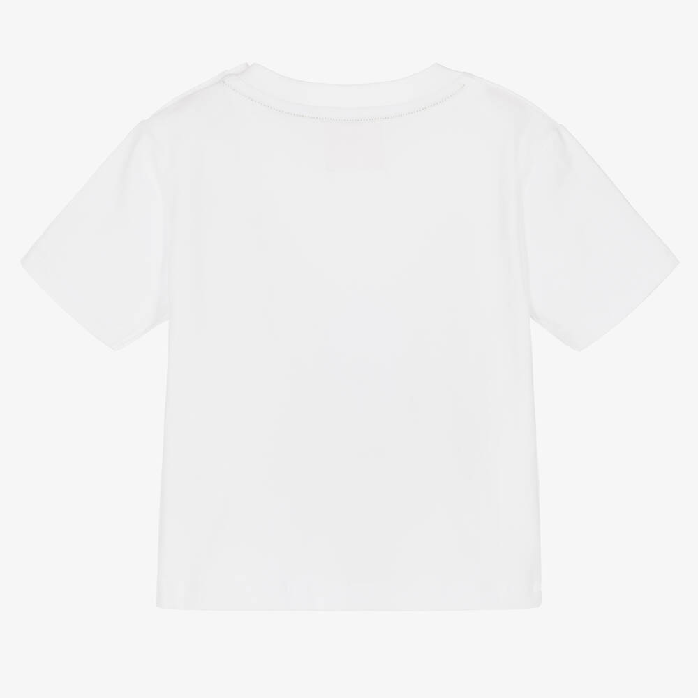 Joyday-Белая хлопковая футболка с планетой и звездами для малышей | Childrensalon Outlet