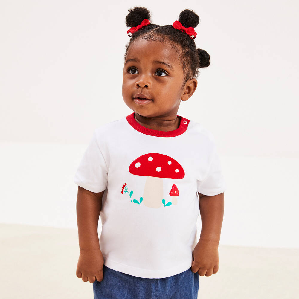 Joyday-Белая хлопковая футболка для малышей | Childrensalon Outlet