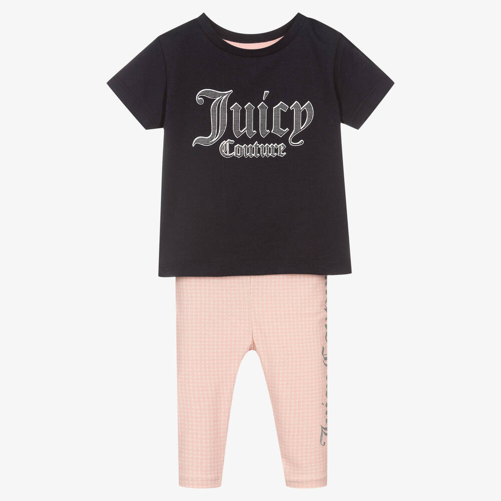 Juicy Couture - Baby Girls Blue & Pink Leggings Set | Childrensalon