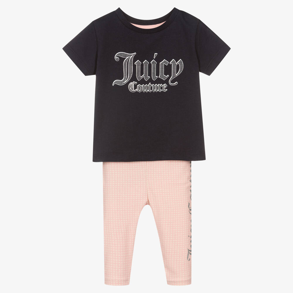 Juicy Couture Baby Girls Blue Pink Leggings Set Childrensalon Outlet