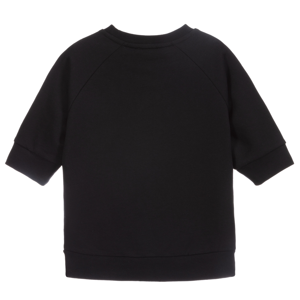 Juicy Couture-Black Cotton Logo Sweatshirt | Childrensalon Outlet