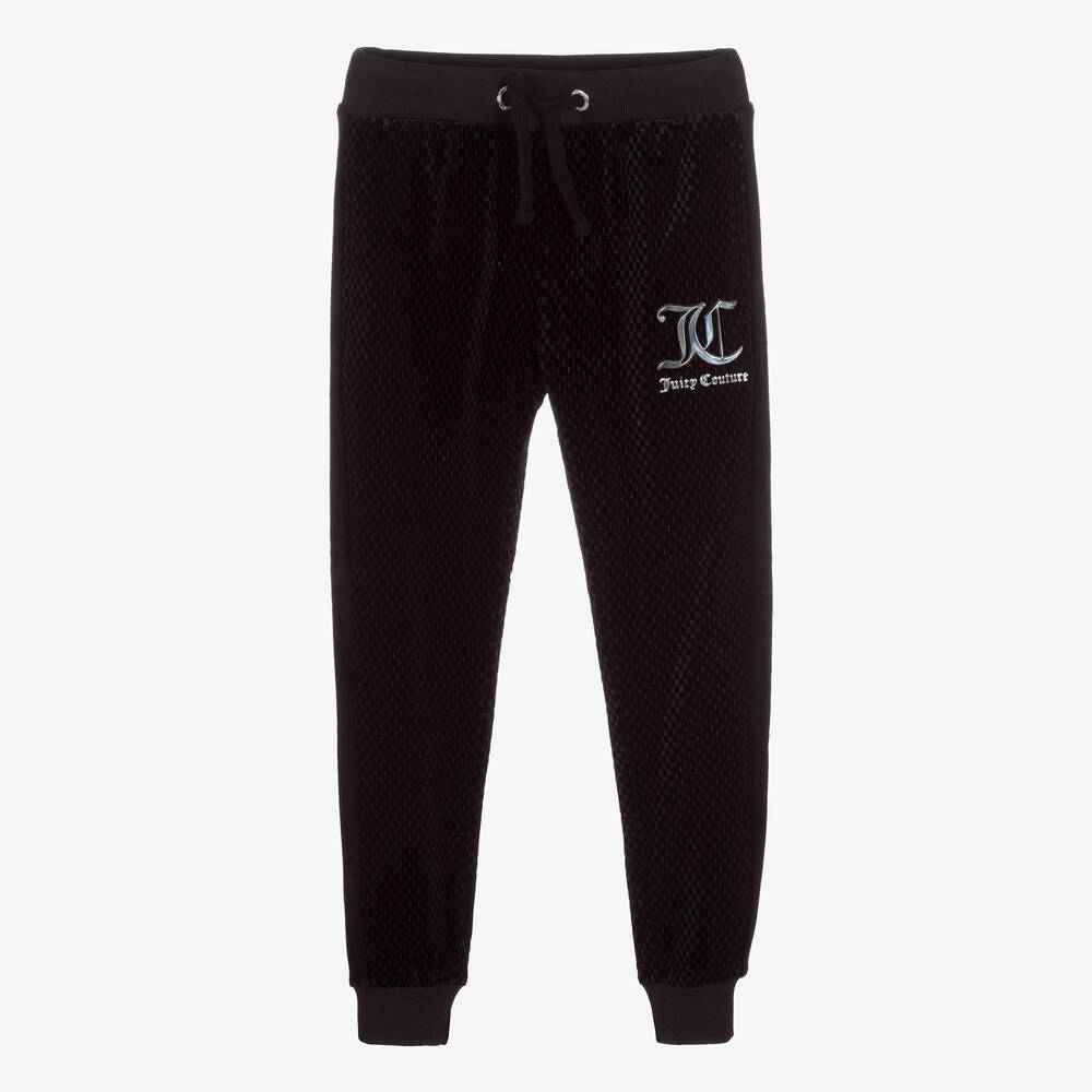 Juicy Couture - Black Logo Velour Joggers | Childrensalon