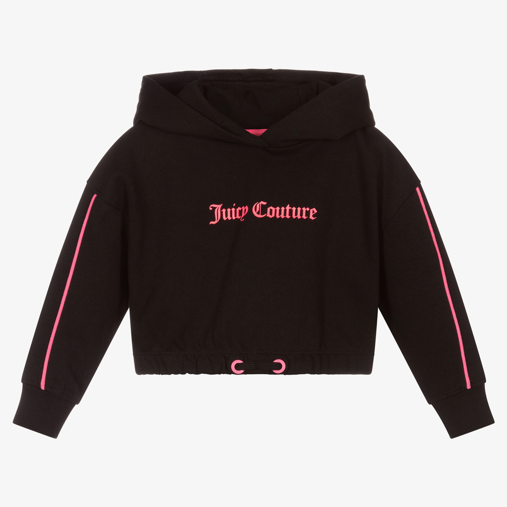 Juicy Couture - Girls Black Cotton Hoodie | Childrensalon