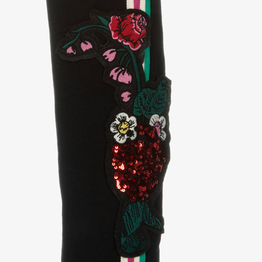 جوسي كوتور-Girls Black Cotton Logo Joggers | Childrensalon Outlet