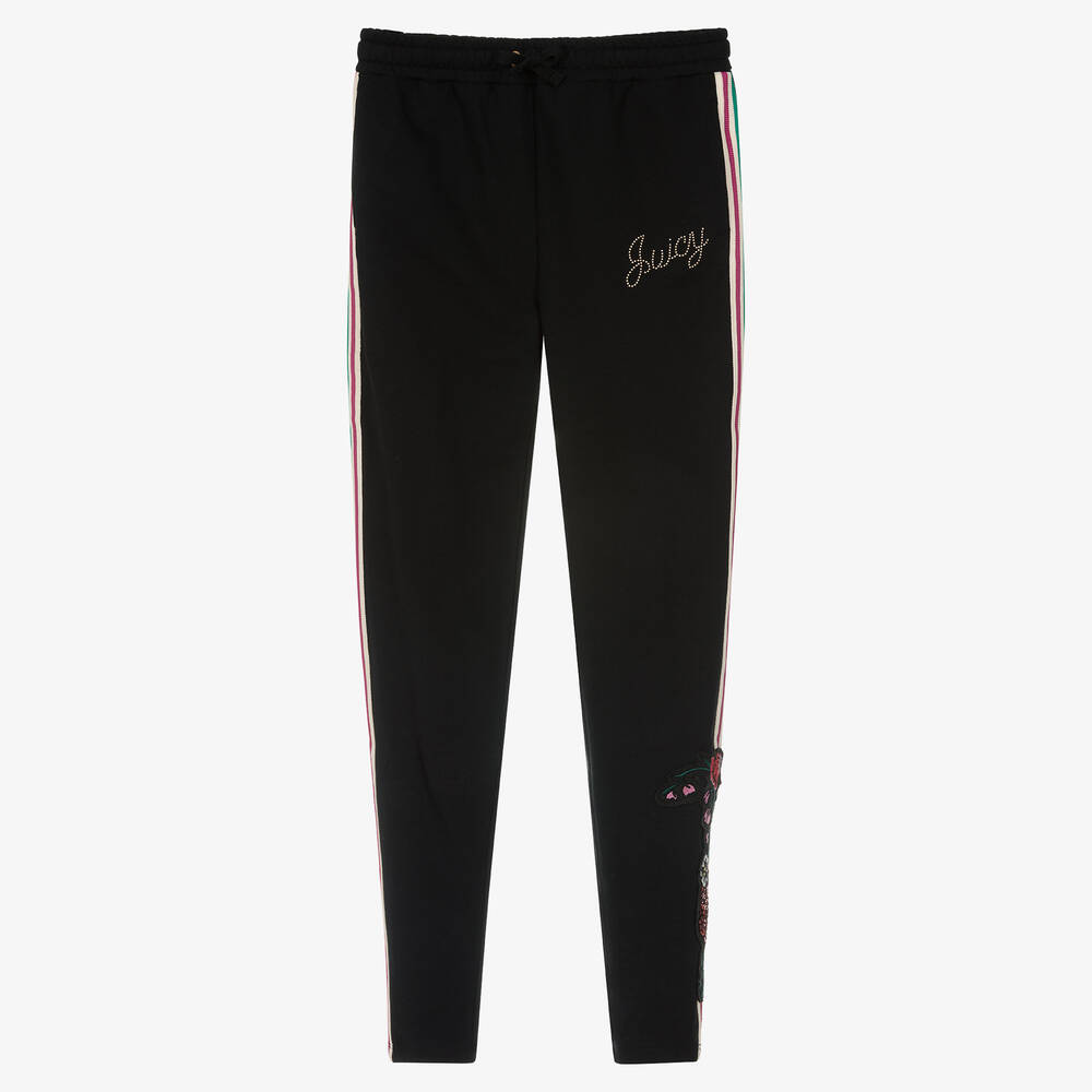 Juicy Couture - Girls Black Cotton Logo Joggers | Childrensalon