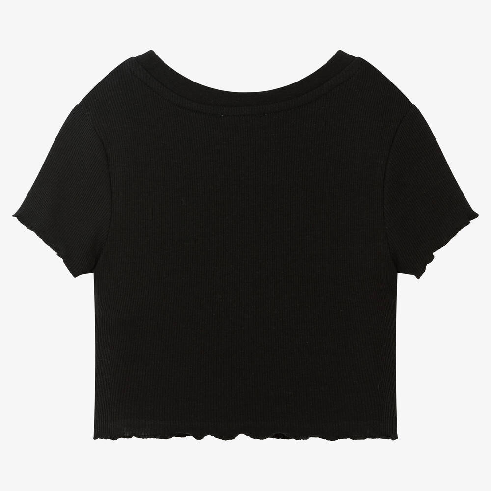 Juicy Couture Girls Black Cotton Logo T Shirt
