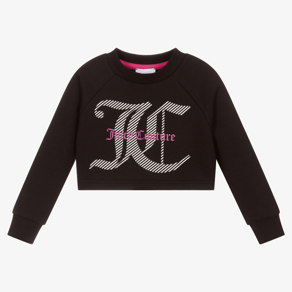 Juicy Couture - Girls Black Cotton Sweatshirt | Childrensalon