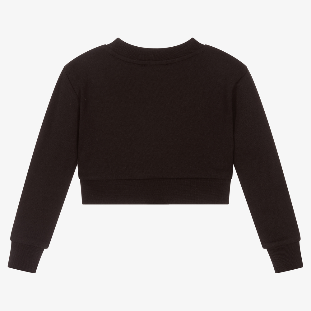Juicy Couture-Girls Black Cotton Sweatshirt | Childrensalon Outlet