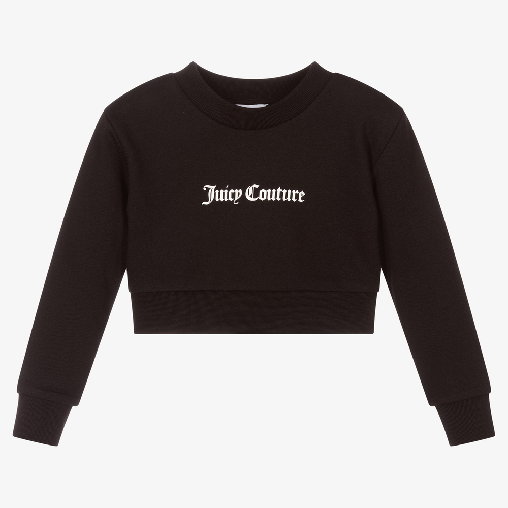 Juicy Couture - Girls Black Cotton Sweatshirt | Childrensalon