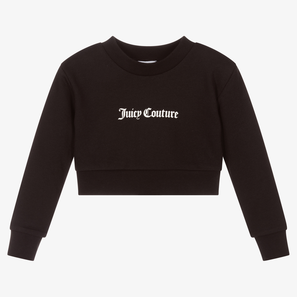 Juicy Couture-Girls Black Cotton Sweatshirt | Childrensalon Outlet