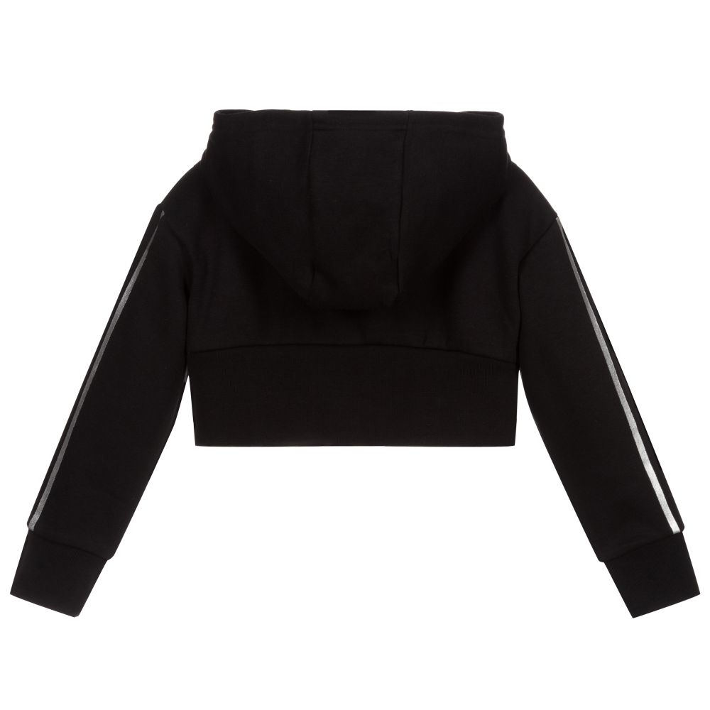 Juicy Couture Girls Black Cropped Zip Up Top