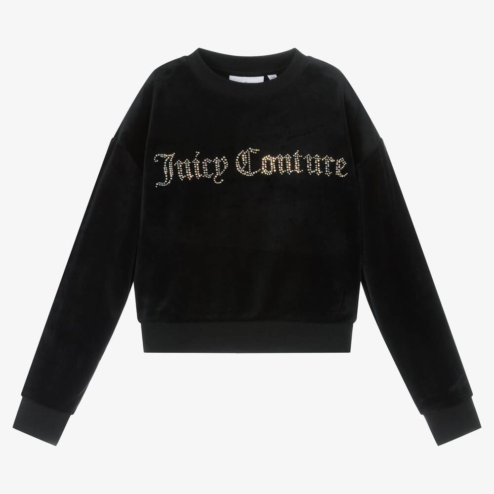 Juicy Couture-Черный свитшот со стразами для девочек | Childrensalon Outlet
