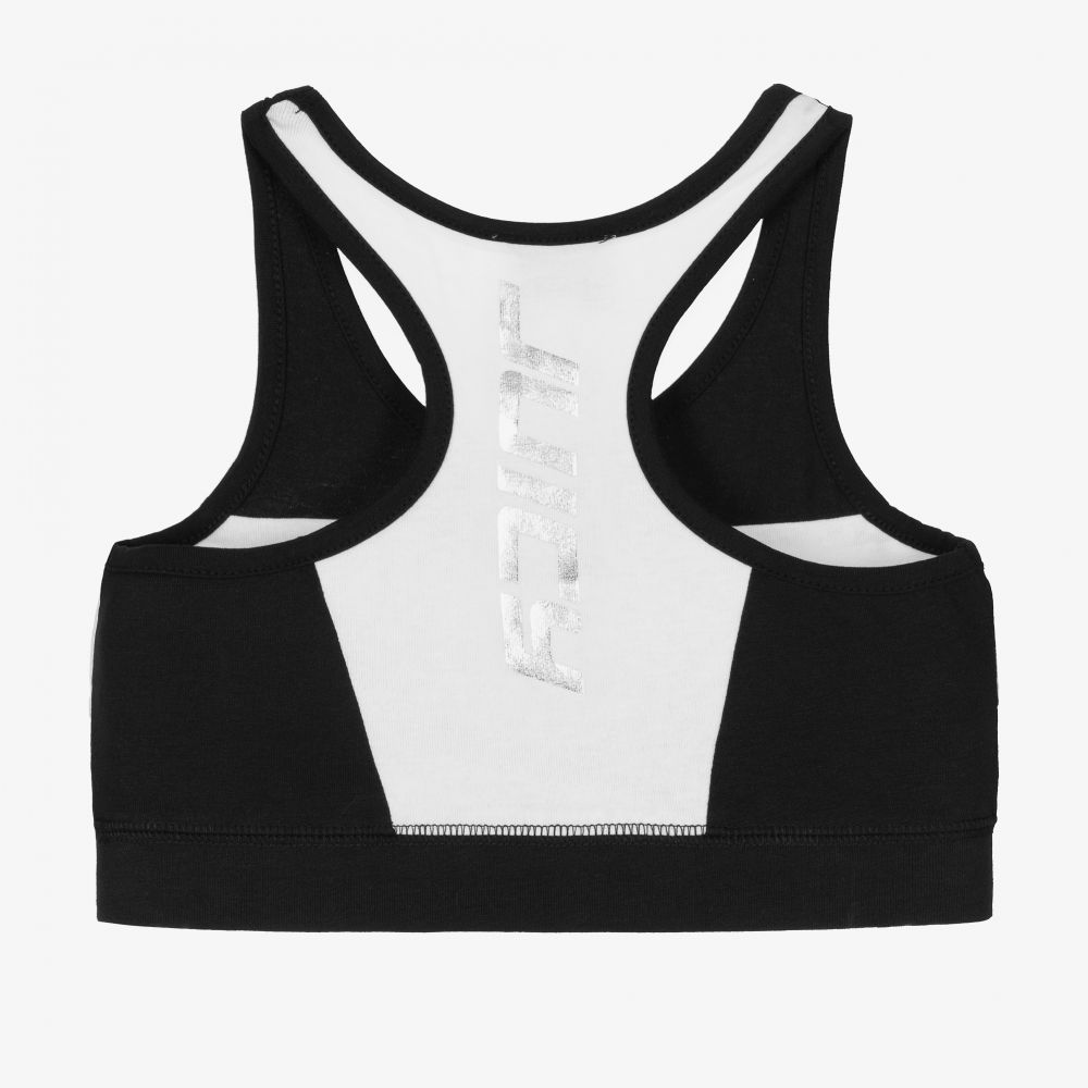 Juicy Couture-Girls Black Logo Crop Top | Childrensalon Outlet