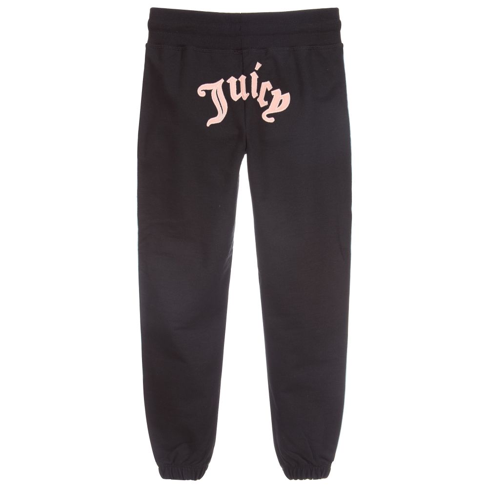 Juicy Couture Girls Black Logo Joggers