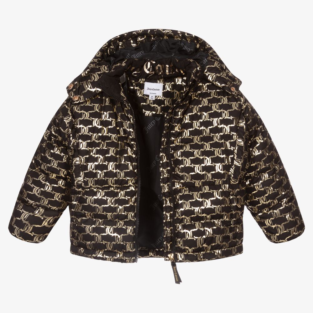 Juicy Couture-Girls Black Padded Jacket | Childrensalon Outlet