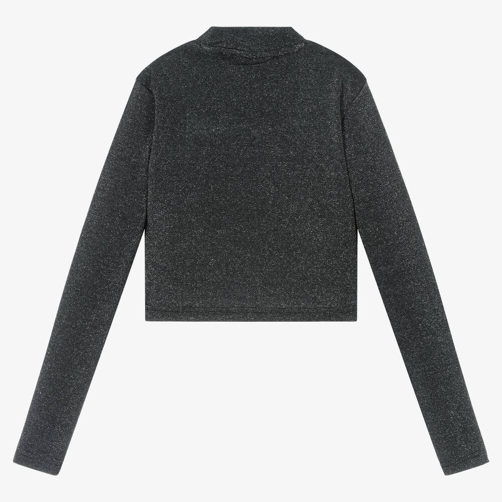 Juicy Couture-Girls Black Roll Neck Top | Childrensalon Outlet