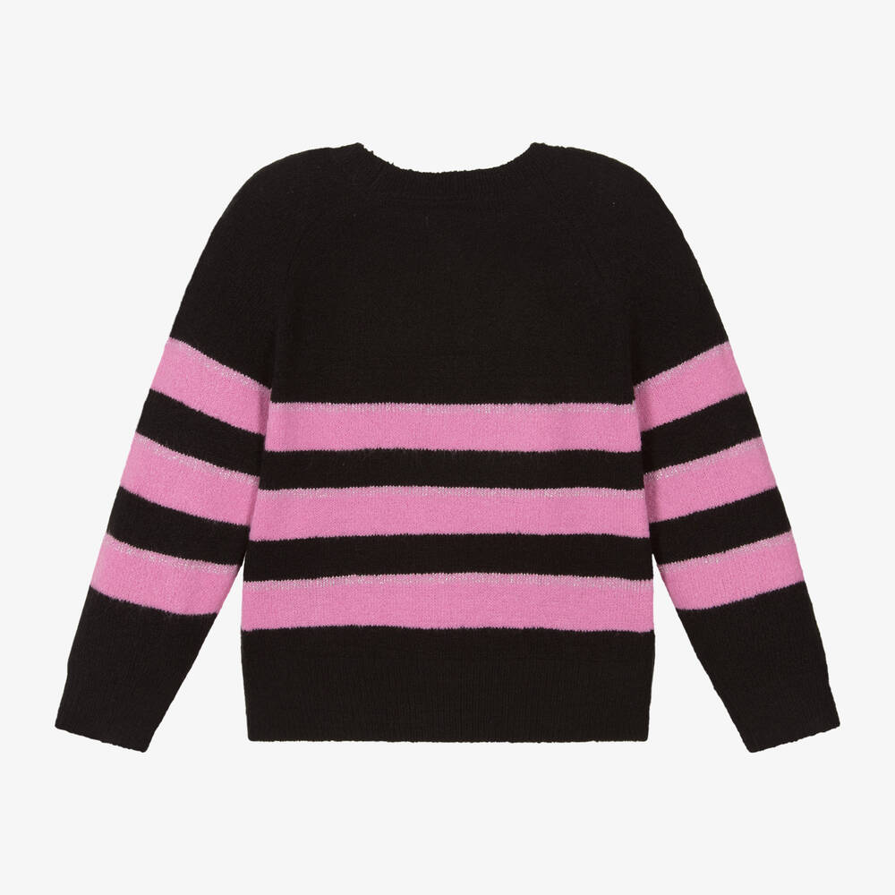 Pink and black striped sweater hot sale