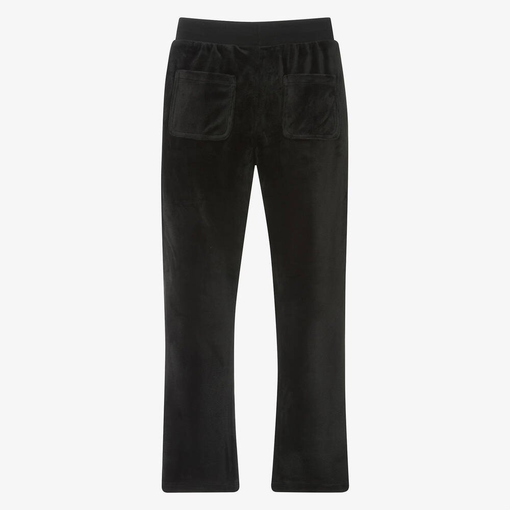 Juicy Couture-Girls Black Velour Flared Joggers | Childrensalon Outlet