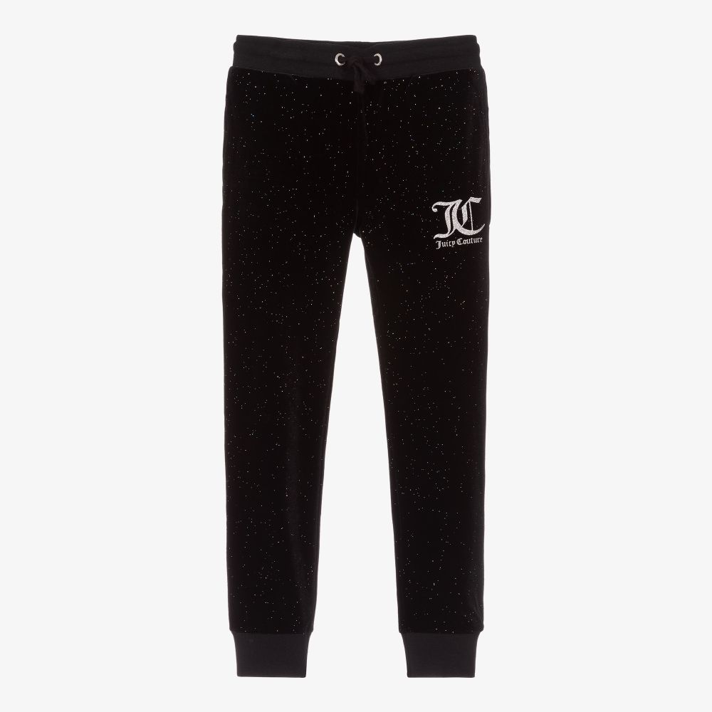 Juicy Couture Girls Black Velour Joggers Childrensalon Outlet